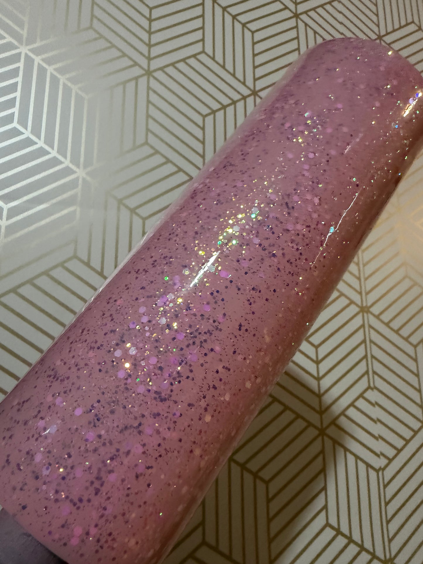 20oz Skinny Holo Pink Hydro-Dip 1