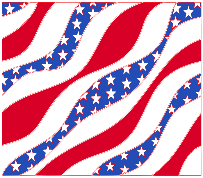 Wavy American Flag with & without Stars SVG