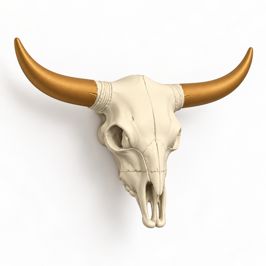 Rustic Cow Skull 3D Printed