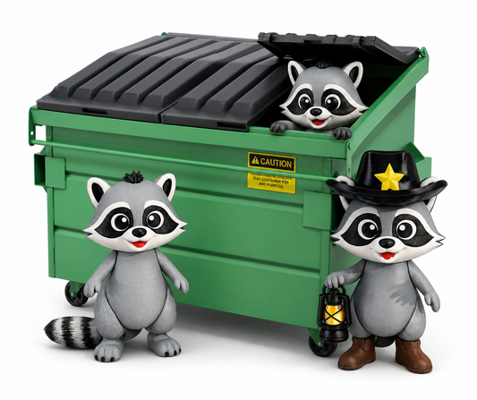 Rikki the Raccoon (Desk Size) 3D Printed