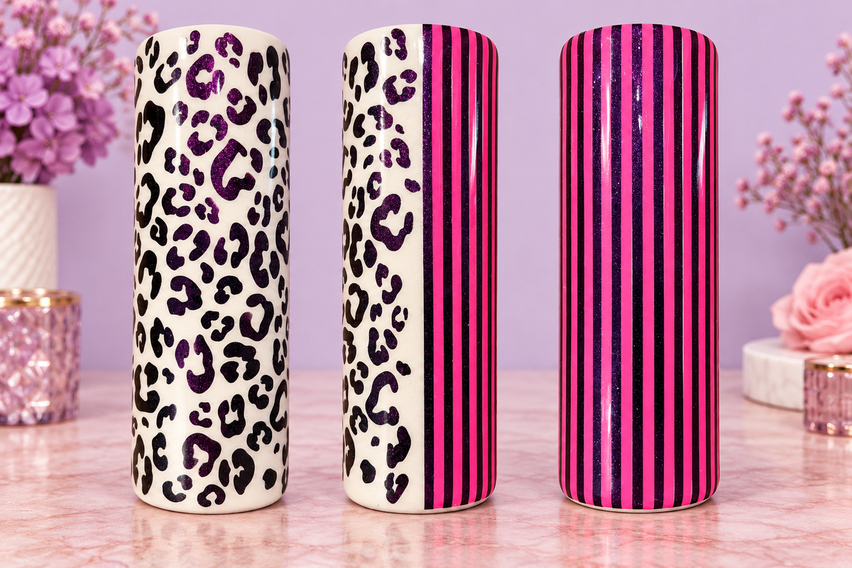 Pink Stripes with Leopard Print