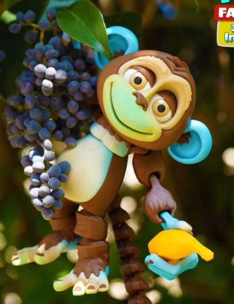 Swingin’ Silly Monkey 3D Printed