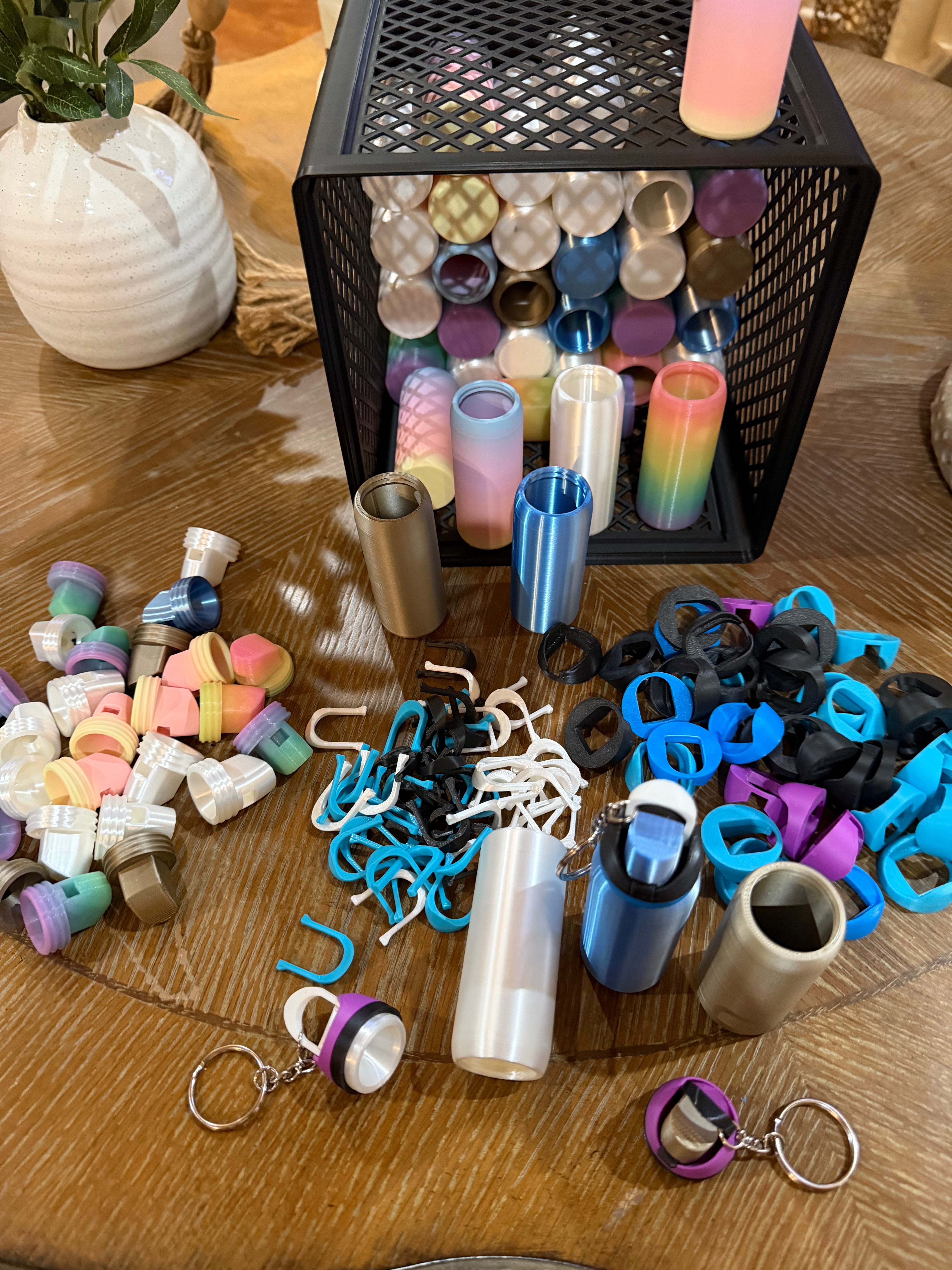 Custom Water Bottle Lip Balm Keychain 3D Printed