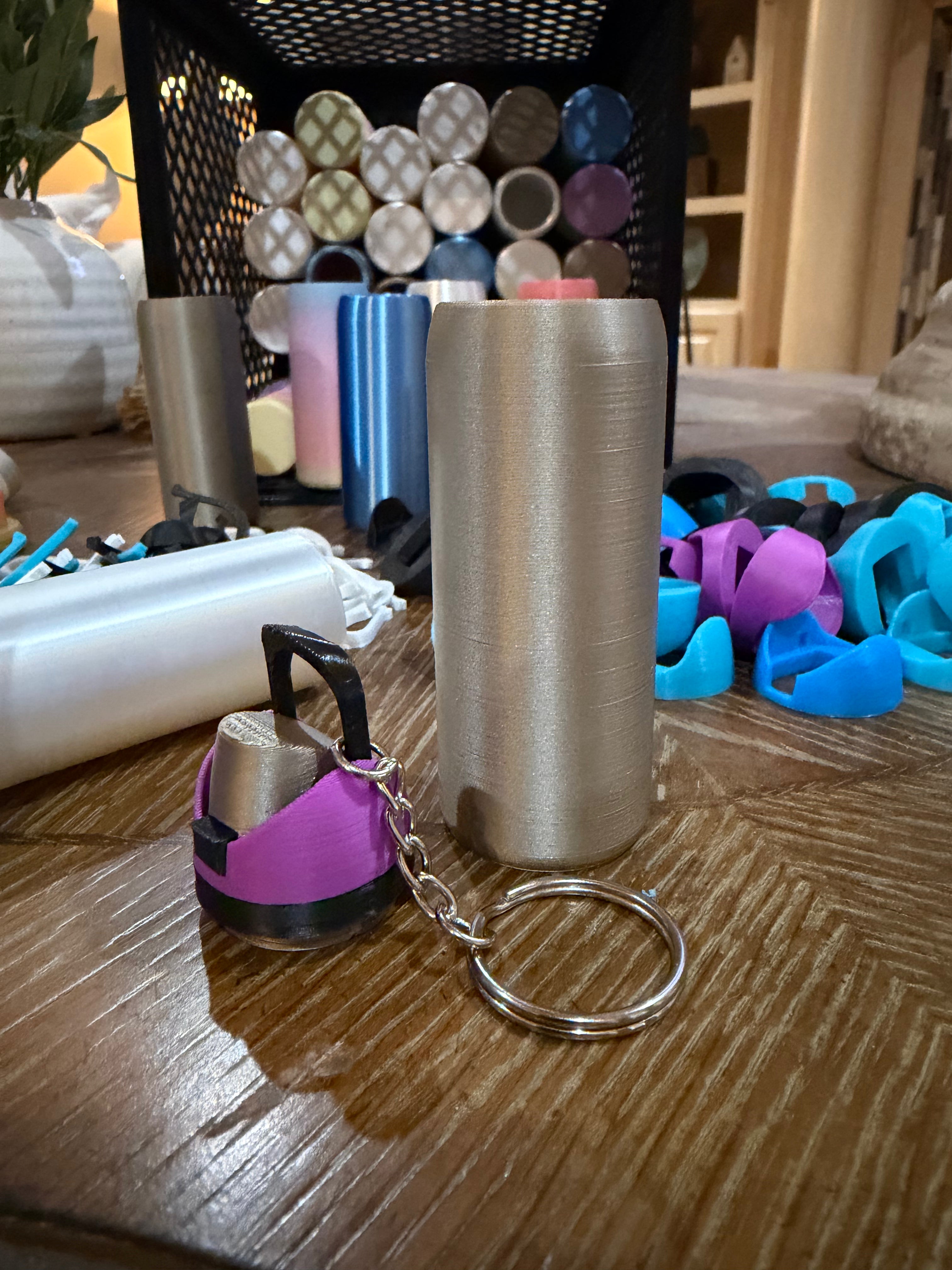 Custom Water Bottle Lip Balm Keychain 3D Printed