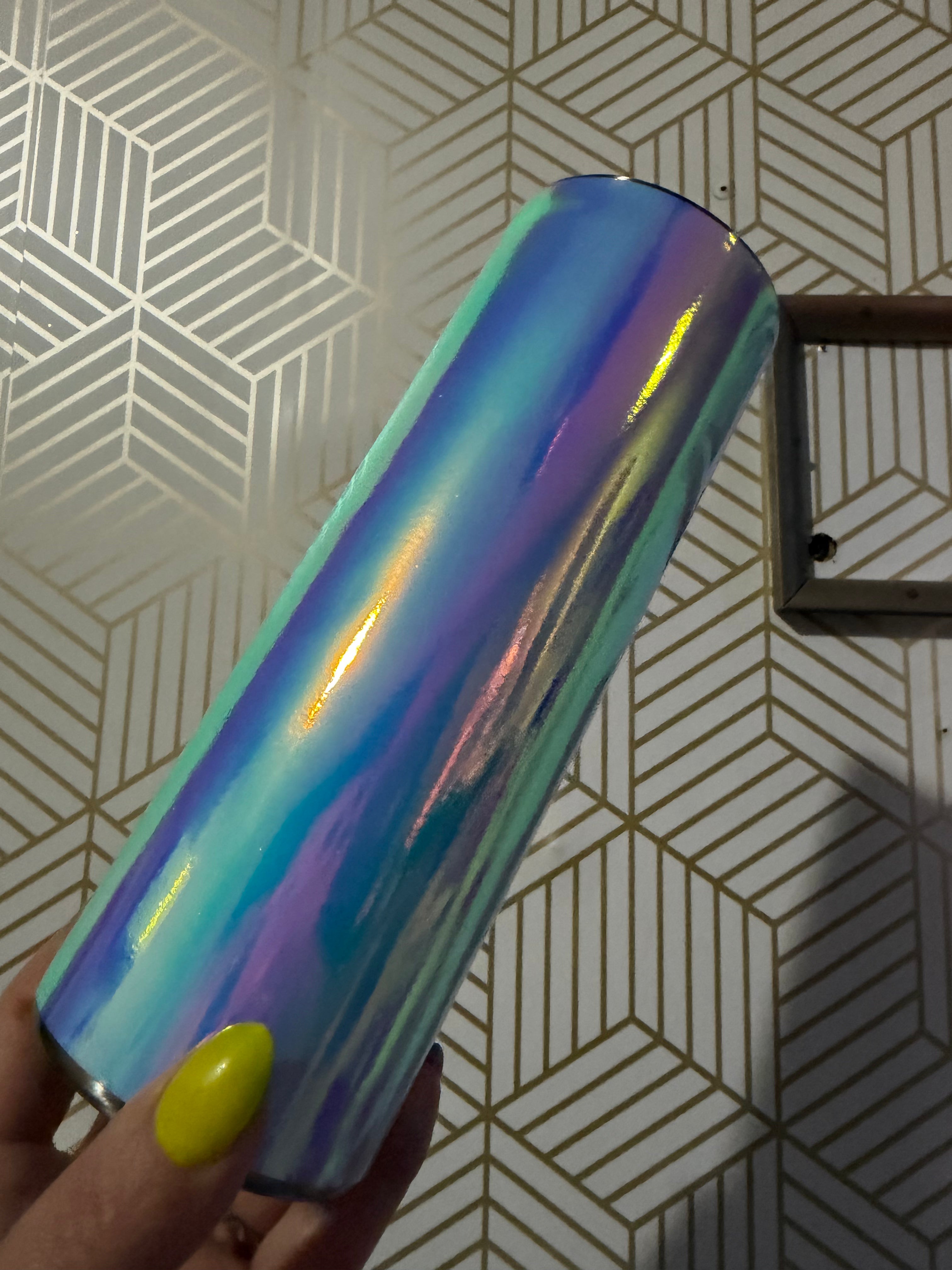 20oz Skinny Unicorn High Flash Glow Wrap Hydro-Dip 1