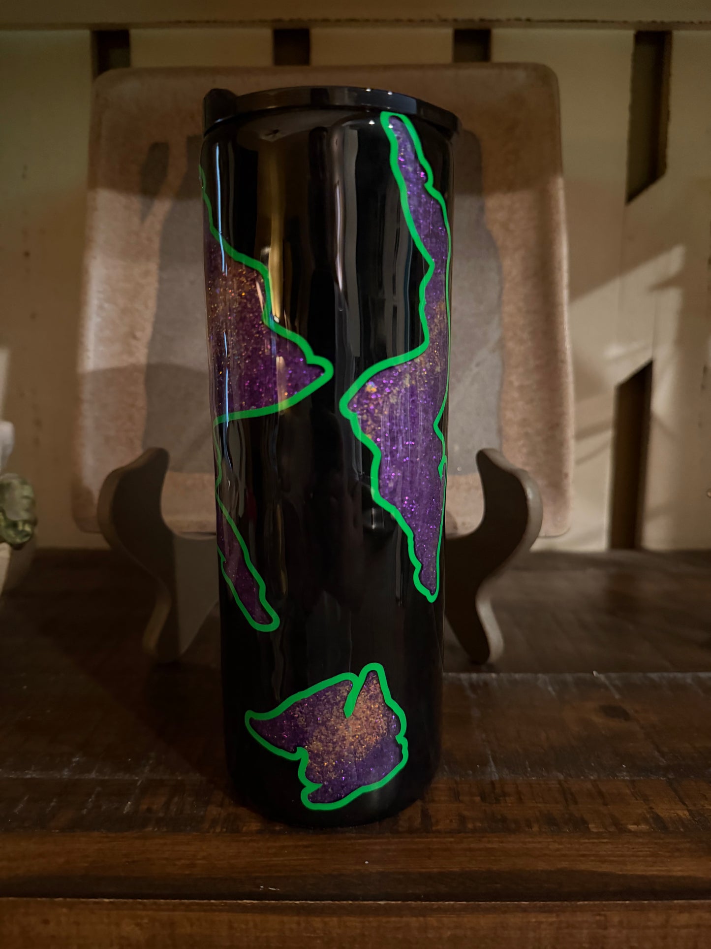 20oz Skinny Glitter Peek-A-Boo Tumbler
