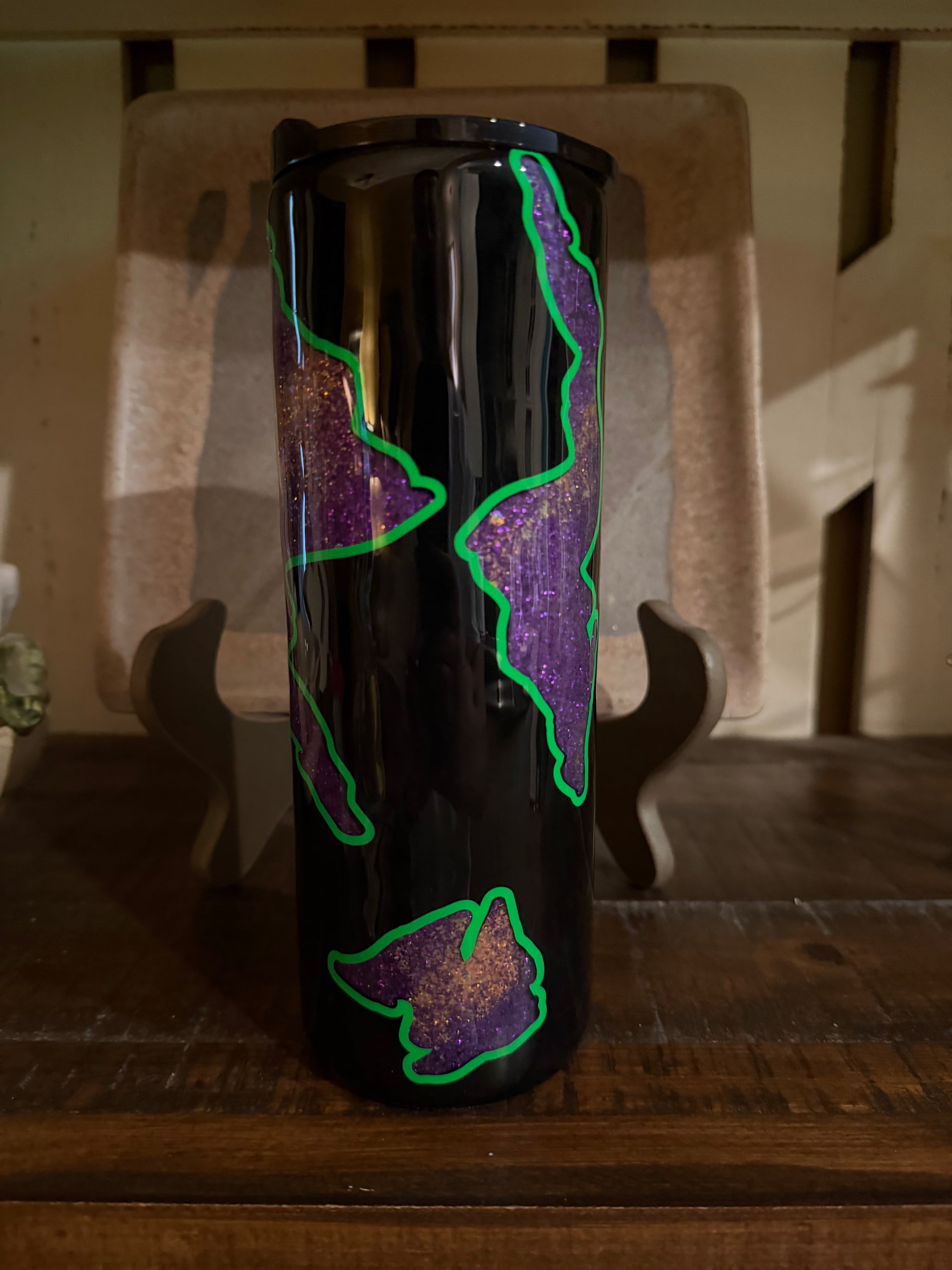 20oz Skinny Glitter Peek-A-Boo Tumbler