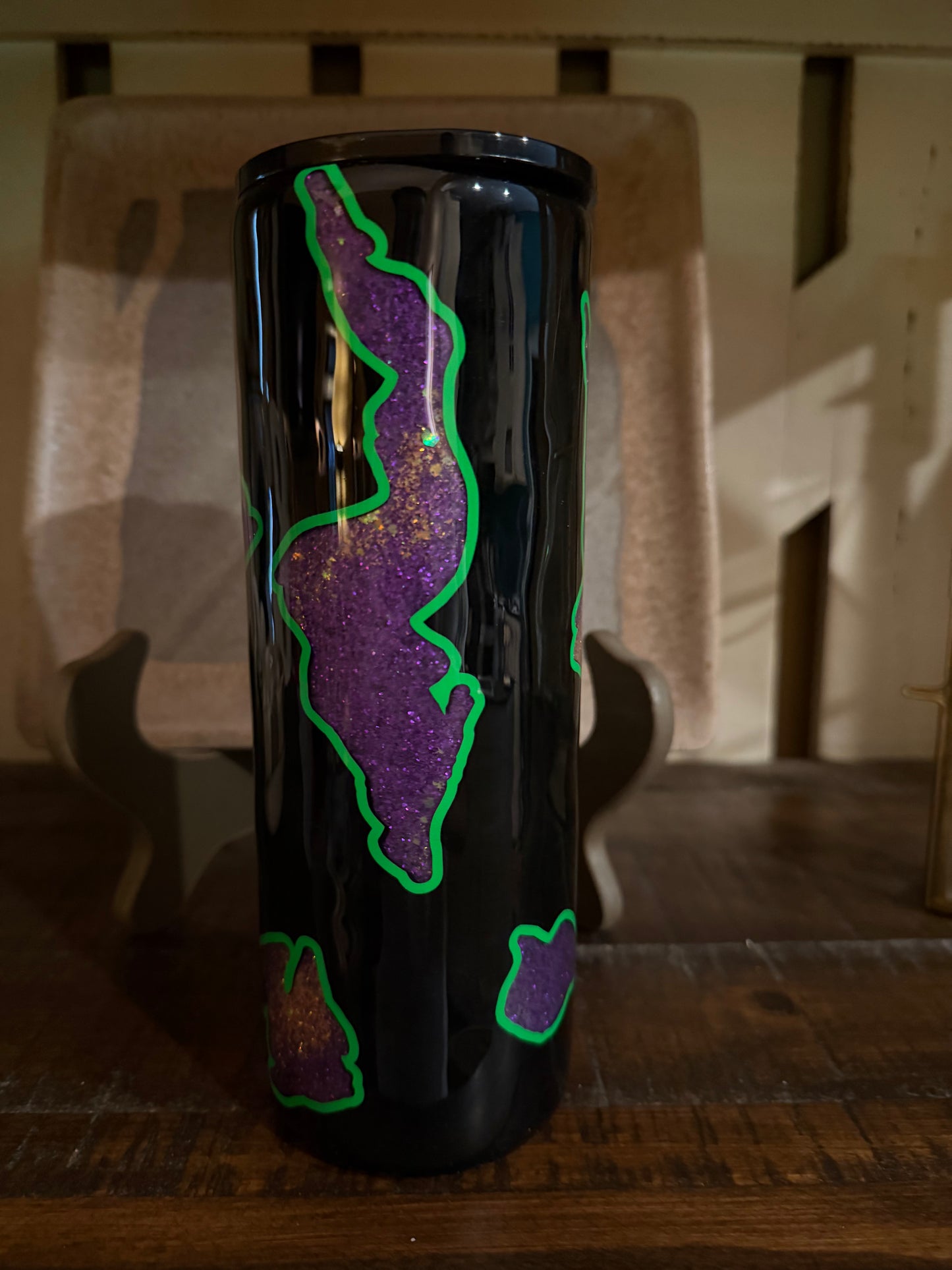 20oz Skinny Glitter Peek-A-Boo Tumbler