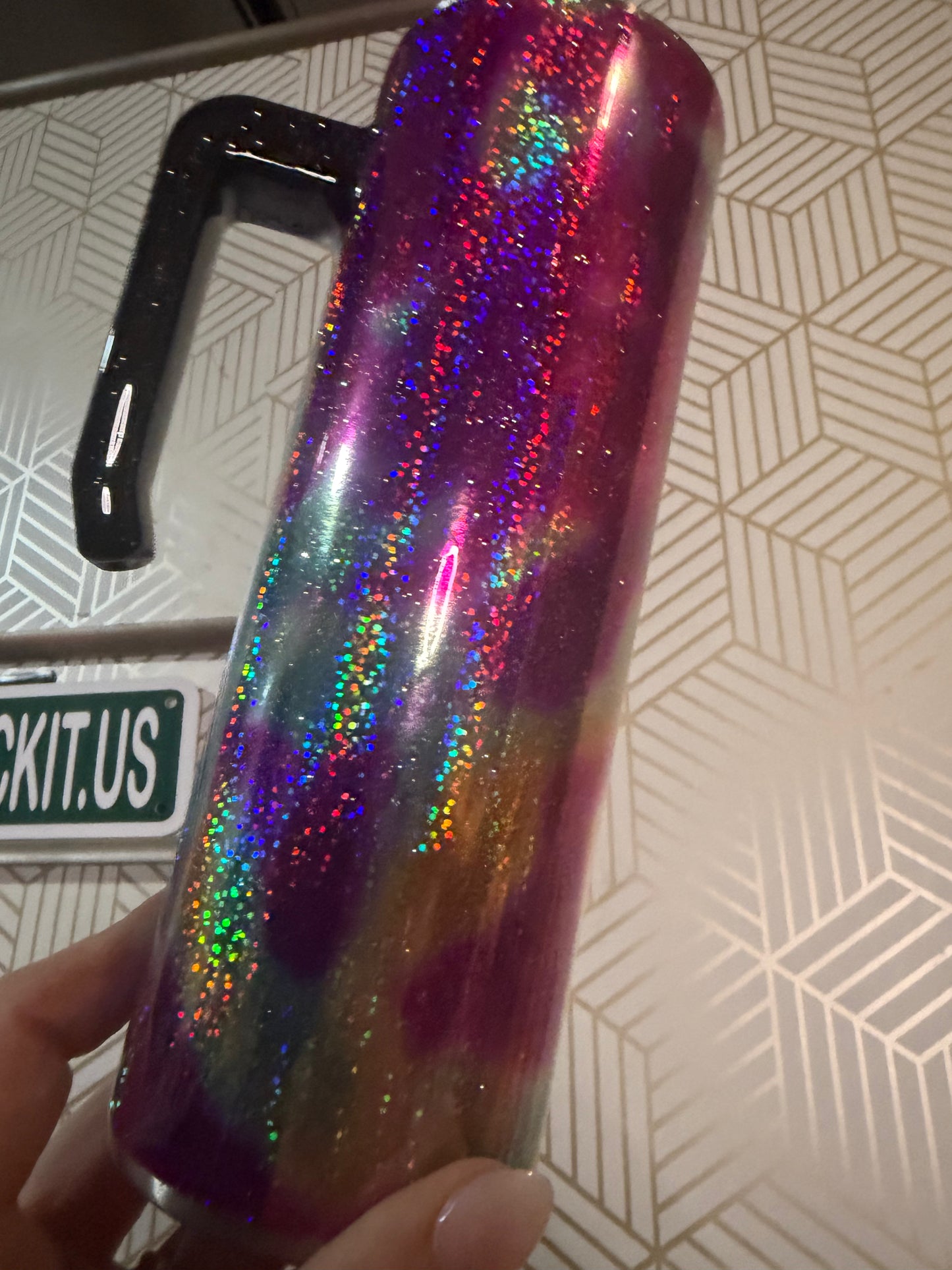 20oz Skinny w/handle Starbright Camo Hydro-Dip 1