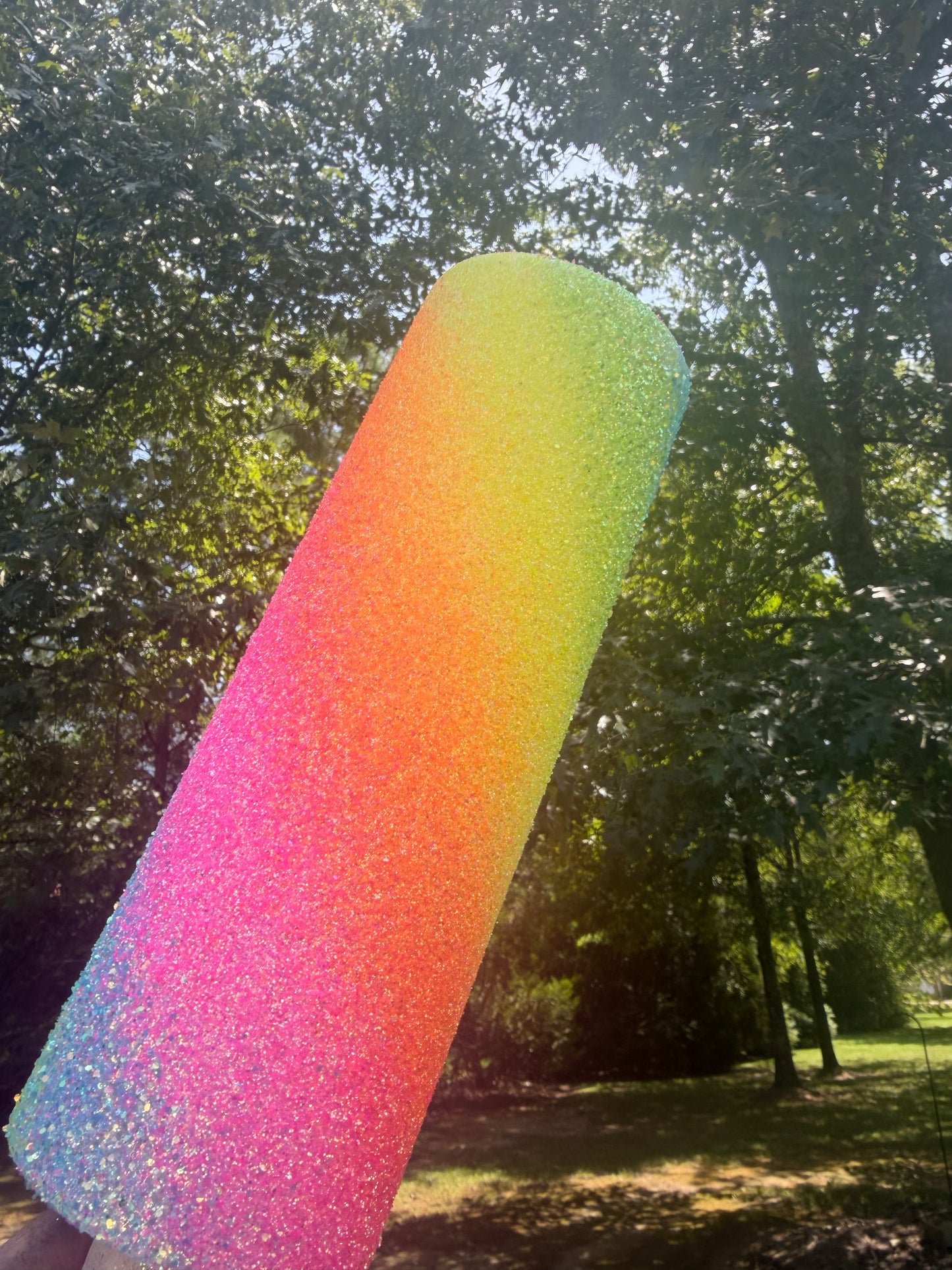 20oz Skinny Rainbow Striped Hydro-Dip 1