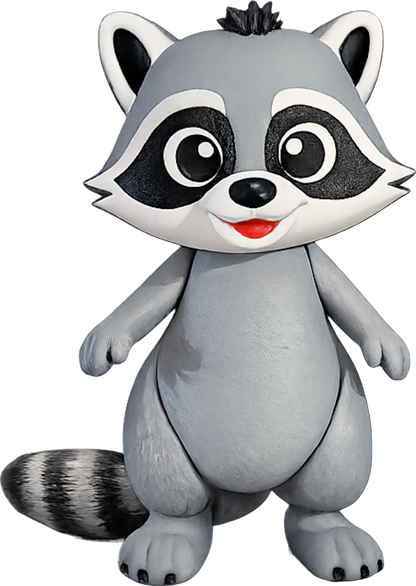 Rikki the Raccoon 3D Printed