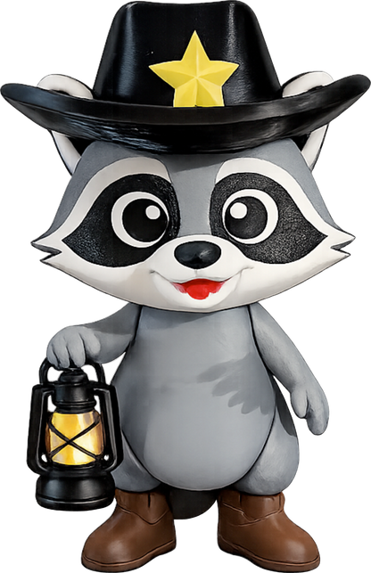 Rikki the Raccoon 3D Printed